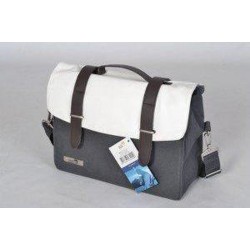 New Looxs Bolzano Canvas/Leer - Enkele Fietstas / Schoudertas - Afneembaar - 13 Liter - Antraciets/Wit New Looxs Bolzano Canvas/Leer - Enkele Fietstas / Schoudertas - Afneembaar - 13 Liter - Antraciets/Wit