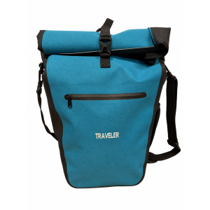 Traveler Leros Blue - waterdichte enkele fietstas - blauw - 31 liter